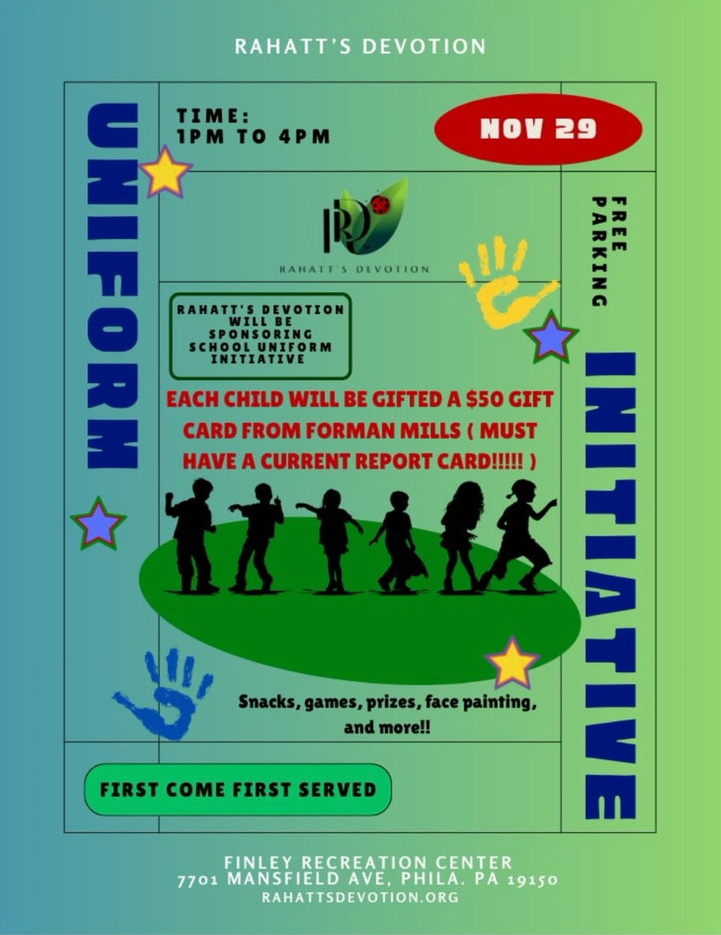 We Are Sponsoring a Uniform Initiative November 29th. COME JOIN US!!!!!!!!!!!